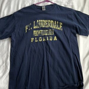 Gildan Large Blue FL Lauderdale T- Shirt